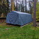 Pressutalli Prohall 7m x 3,4m, korkeus 2,2m, 500g/m2