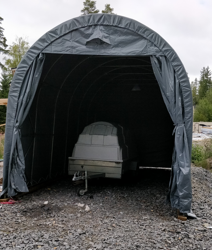 Caravantalli Prohall, 7,5m x 3,5m, korkeus 3,5m, 500g/m2