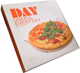 Pizzakivi pyöreä 33cm + tarjoiluteline, DAY