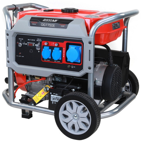Aggregaatti Ducar DG7750, 5500W, 230V, bensiini