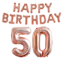 Foliopallosarja Happy Birthday 50 (shampanja)