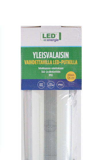 LED Energie Yleisvalaisin 2x18W led-putkilla, 1266 x 112 x 63mm, IP65