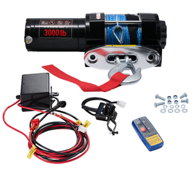 Sähkövinssi nylonköydellä 12V 1360kg, kauko-ohjain + langaton kauko-ohjain - PIKATARJOUS!