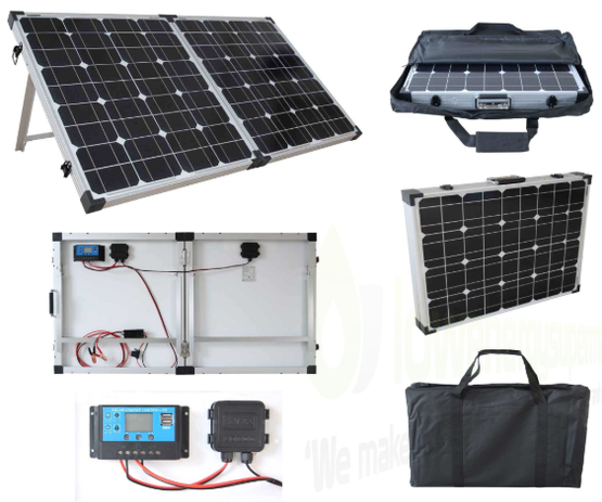 Brightsolar 160W kannettava ja taitettava aurinkopaneeli, sis. säätimen