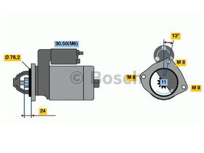 Starttimoottori Bosch 0001109011