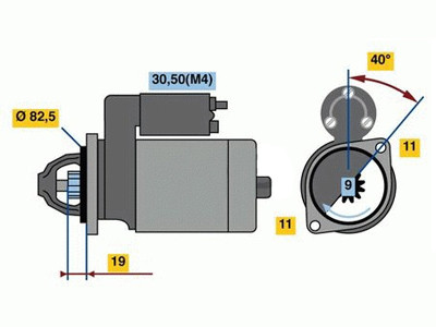 Starttimoottori Bosch 0001109355