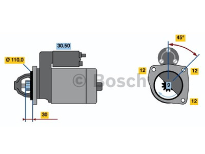 Starttimoottori Bosch 0001231011