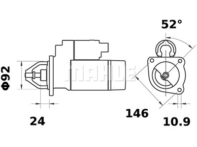 Starttimoottori Mahle IS0627 (Ford, New Holland)