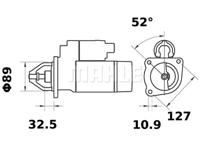Starttimoottori Mahle IS1273 (Case, Massey Ferguson, Wille)