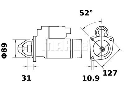 Starttimoottori Mahle IS0631 (Massey Ferguson)