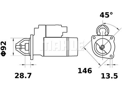 Starttimoottori Mahle IS0632 (Massey Ferguson)