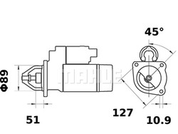 Starttimoottori Mahle IS0686 (Ponsse, Sisu RK, Valmet, Valtra)