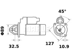 Starttimoottori Mahle 0001368040 (Hanomag, Perkins, Timberjack, Volvo BM, Ösa)