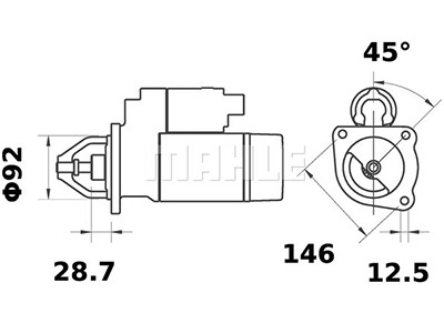 Starttimoottori Mahle IS0630 (Case, Lister, Massey Ferguson)