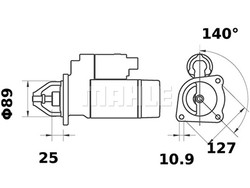 Starttimoottori Mahle IS0705 (Case)