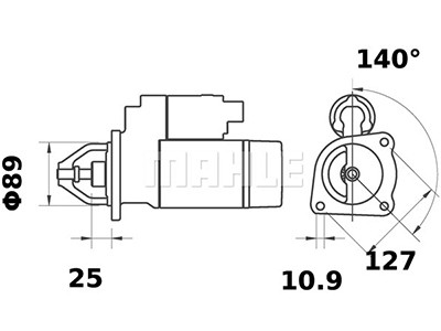Starttimoottori Mahle IS0705 (Case)