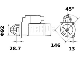 Starttimoottori Mahle IS0520 (Massey Ferguson)