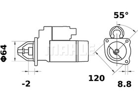 Starttimoottori Mahle IS0787 (Citroen, Nissan, Peugeot, Rover)