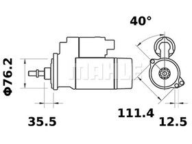 Starttimoottori Mahle IS0723 (Seat, Volkswagen)