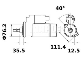 Starttimoottori Mahle IS0854 (Audi, Ford, Seat, Skoda, Volkswagen)