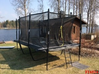 iSport Air Black 5,2 x 3m 120 jousta trampoliini turvaverkolla + tikkaat