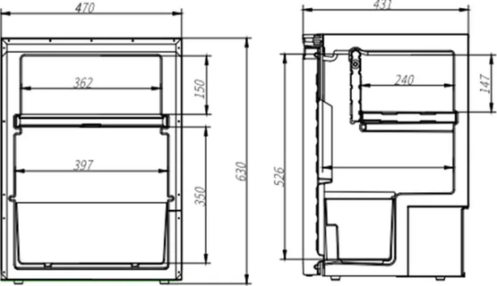 Frezzer Pro 65L 12/24v kompressorijääkaappi-pakastin hopea