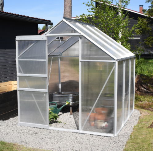 Green Land alumiinirunkoinen kasvihuone 3,6 m², musta