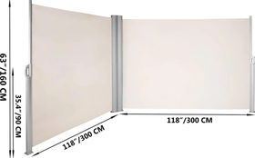 Green Land sivumarkiisi 180G 160x600 cm, beige