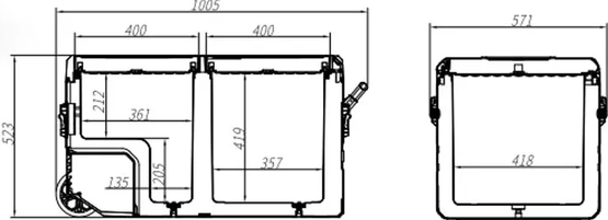 Frezzer Pro Dual 115L 12/24V 230V matkajääkaappipakastin