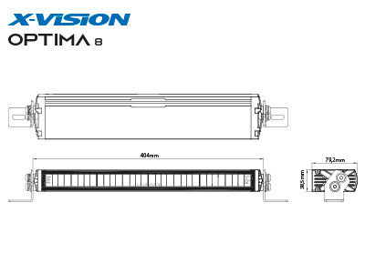 X-Vision Optima 8, LED Lisävalo, 404mm, Ref 40