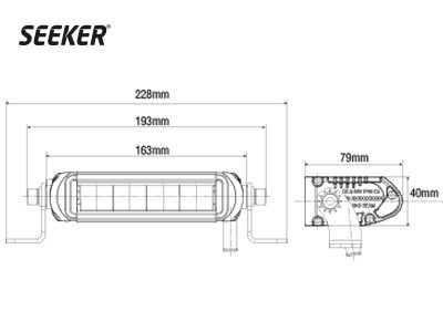 Seeker Ultima 10, LED Lisävalo, 163mm, Ref 20