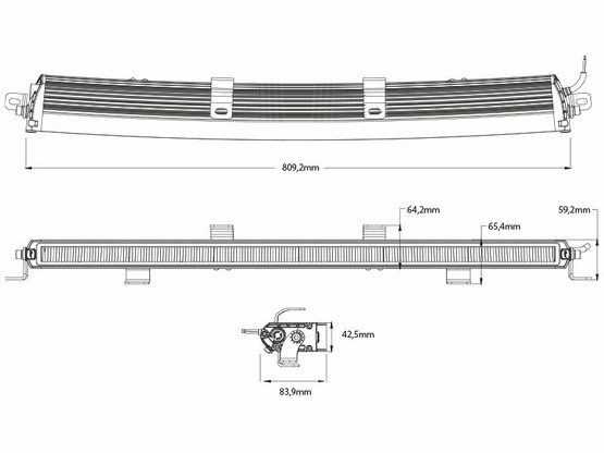 Seeker Ultima 30 Curved, LED Lisävalo, 809mm, Ref 50