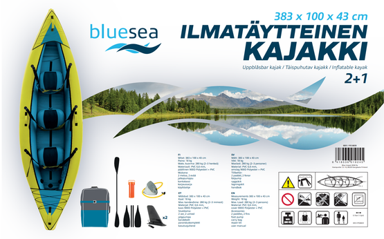 BlueSea Kajakki, ilmatäytteinen 2-3 hengen