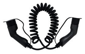 AX4 Sähköauton latauskaapeli spiraali, 16A, type 2, 5m