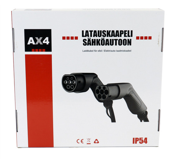 AX4 Sähköauton latauskaapeli 400V, 32A, 5m, Mode 3, type 2/2