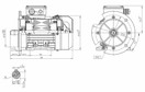 Sähkömoottori 400V 0,75KW 1380RPM B35