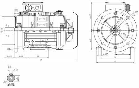 Sähkömoottori 400V 1,5KW 1400RPM B35