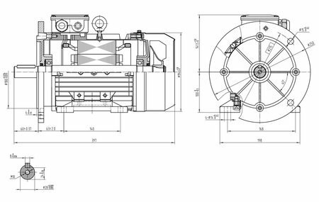 Sähkömoottori 400V 3KW 1420RPM B35