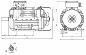 Sähkömoottori 400V 2,2KW 1400RPM B3