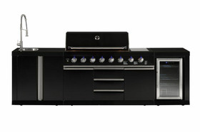 Mustang Kaasugrilli Black Diamond 6+2 kesäkeittiö jääkaapilla