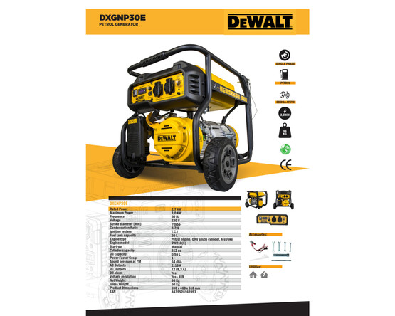 DeWalt DXGNP30E aggregaatti