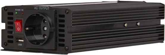 Siniaaltoinvertteri 12V, 500W/1000W + USB 5V/1A, Kraft & Dele