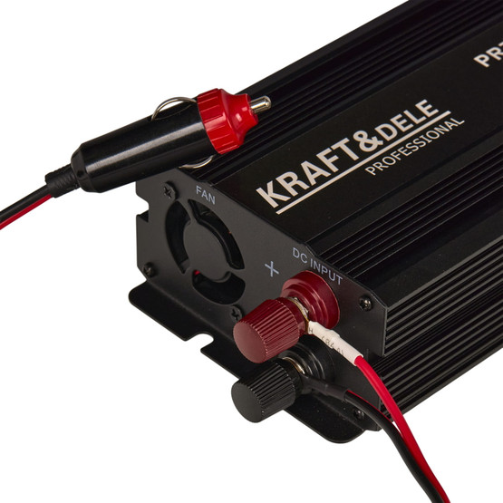 Siniaaltoinvertteri 12V, 500W/1000W + USB 5V/1A, Kraft & Dele