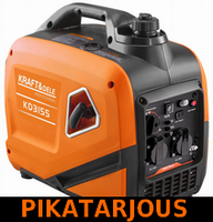Aggregaatti-invertteri 2,6kW, 12V/230V, Kraft & Dele - PIKATARJOUS!