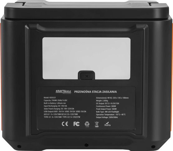 Kannettava voimalaitos 296Wh / 14.8V, Kraft & Dele- PIKATARJOUS!