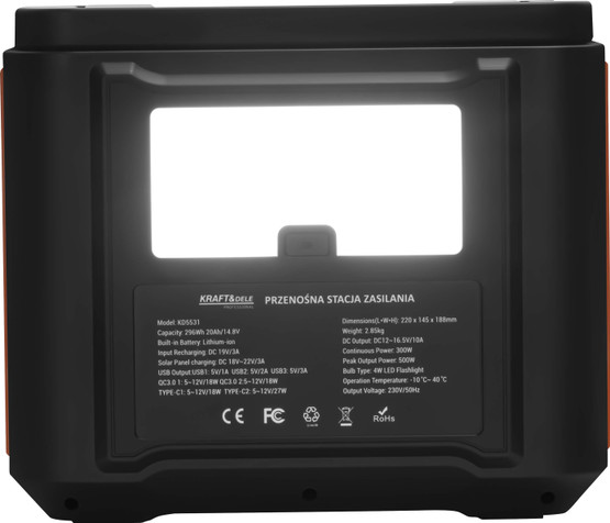 Kannettava voimalaitos 296Wh / 14.8V, Kraft & Dele- PIKATARJOUS!