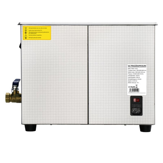 Ultraäänipesuri 10,8L Timco INOX (myös teollisuuskäyttöön)