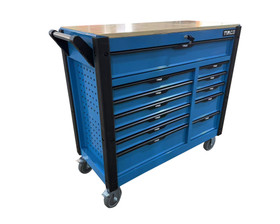 Timco 12ltk 275-os työkaluvaunu työkaluilla, puutaso, sininen