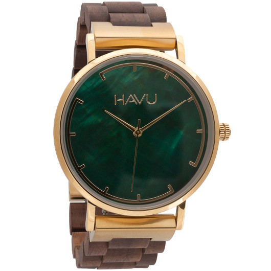 HAVU, Revontuli - Pähkinäpuu Unisex rannekello (40 mm)