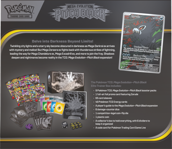 Pokémon TCG: ME5 Pitch Black - Elite trainer box (julkaisupäivä 17.7.2026)